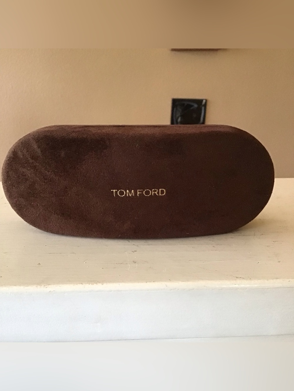 Tom Ford Eyeglasses Reading Glasses Hard Case Brown Faux Suede
